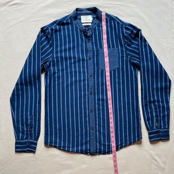 Scotch and Soda Blue Striped Long Sleeve Button Down Paradise Shirt Size Medium - Picture 5 of 9